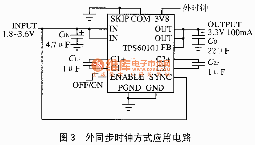 TPS60101外同步时钟发誓应用电路图